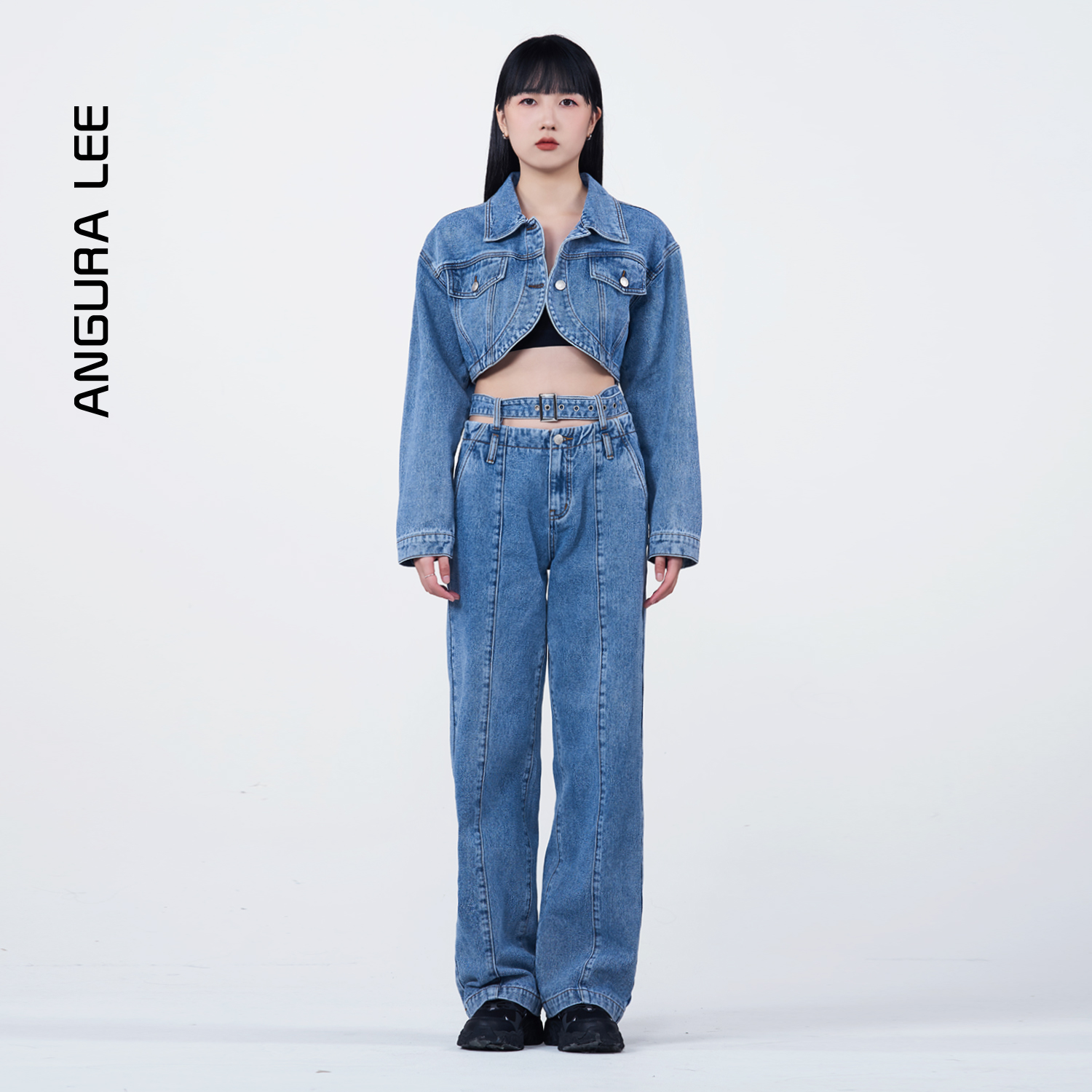 春夏經典水洗淺藍女裝牛仔短裝外套